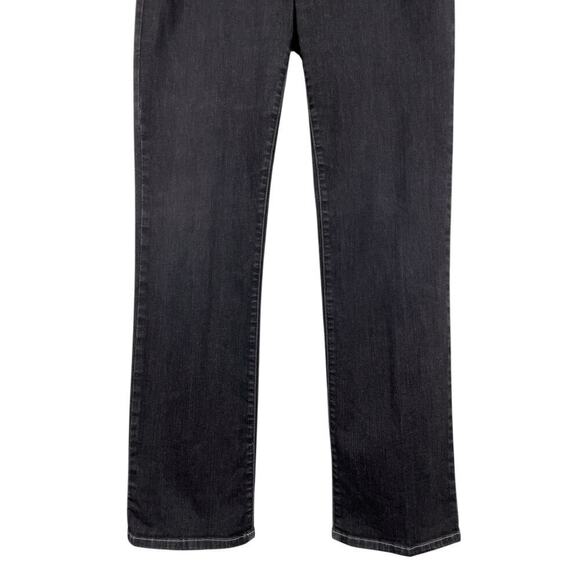 Eileen Fisher Organic Soft Stretch Denim Pant Black Gray Size 12 Straight Leg - Picture 3 of 9